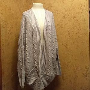 Oversized Cardigan Sweater XXL ~ NWOT Grey